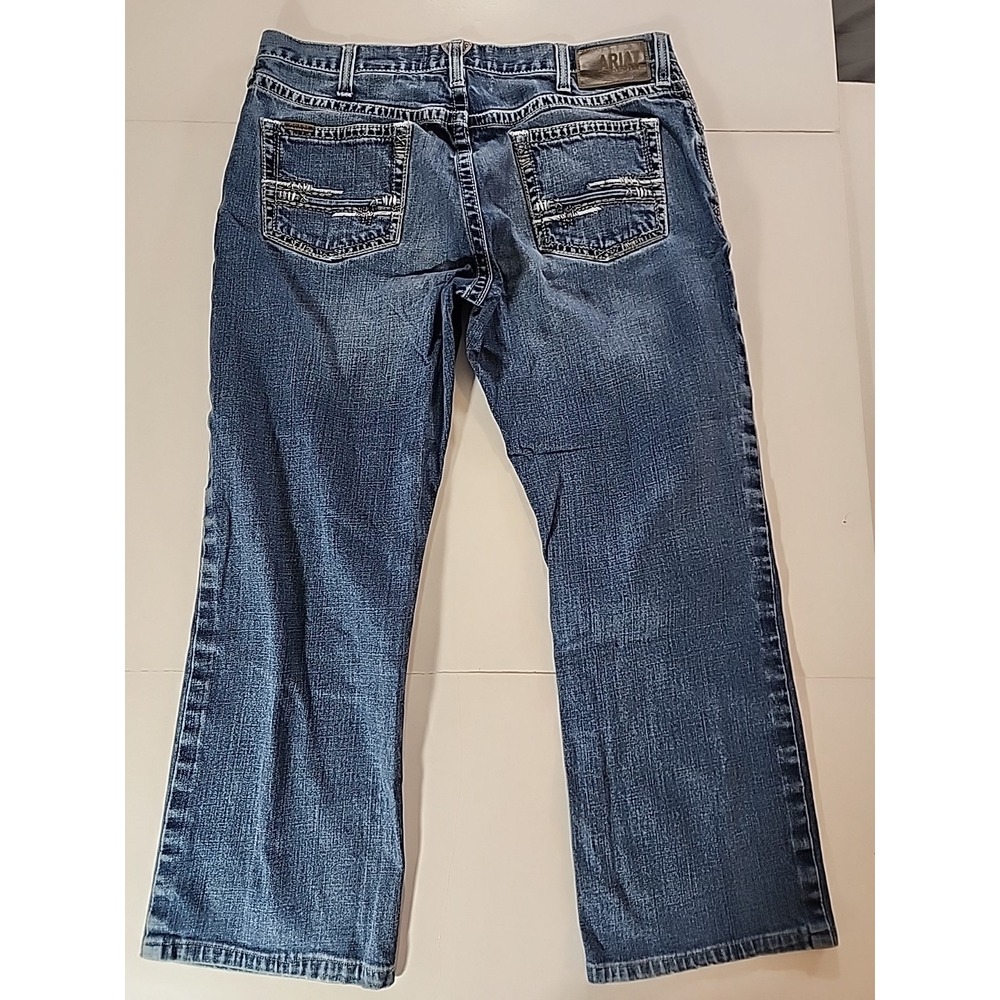 Ariat M4 Mens Jeans 36x30 Relaxed Boot Cut Low Rise Blue Western Cowboy (38X27) - Picture 8 of 14